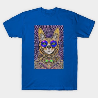 Cosmos Cat Wearing Sunglasses-Ultraviolet! T-Shirt